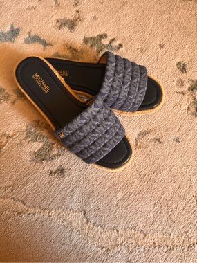 MICHAEL Michael Kors Navy Braided Slide Mules